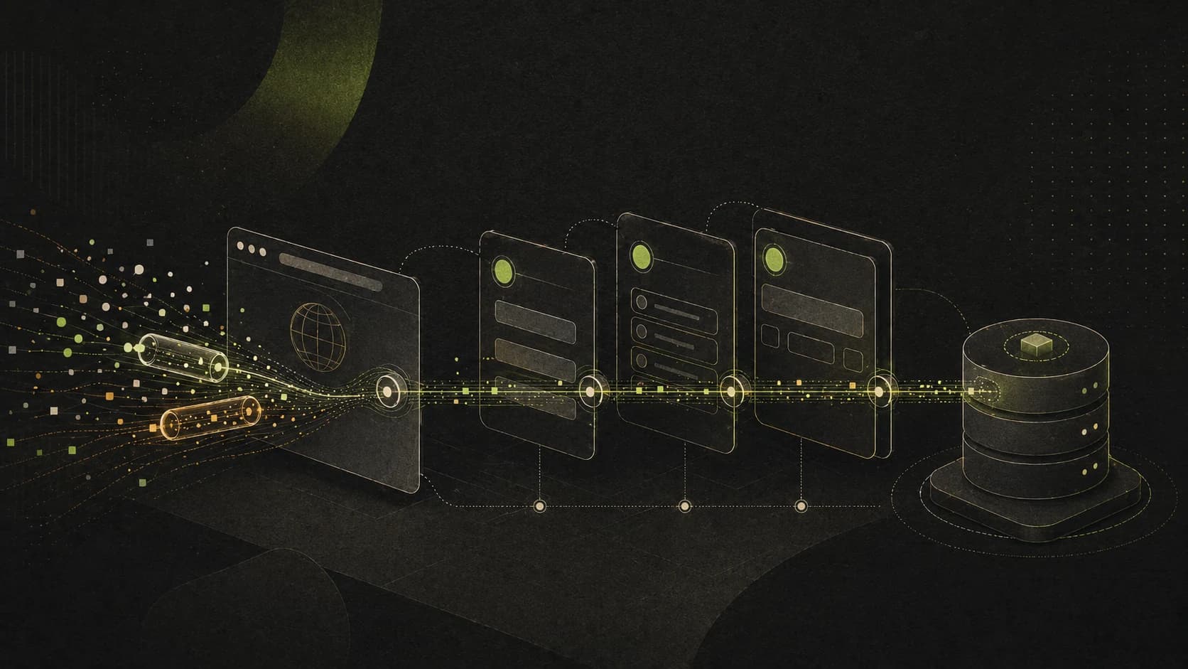 Abstract paid-click identifiers preserved through a multi-step lead form into a secure attribution database.