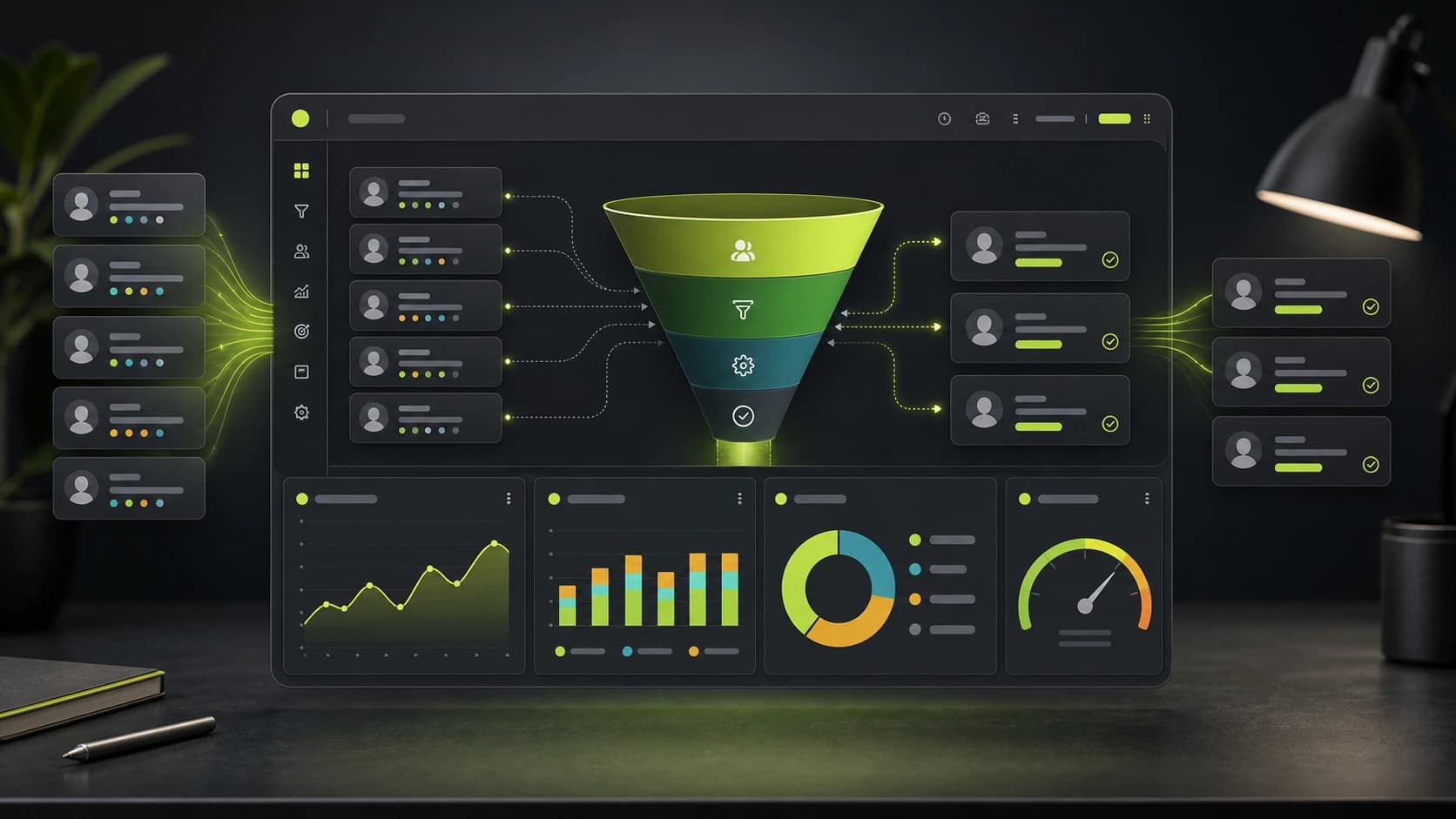 Product dashboard filtering raw paid leads into qualified leads while comparing cost per lead and lead quality.